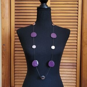 NWOT Abalone Beaded Wire Floating Necklace (NY&CO)